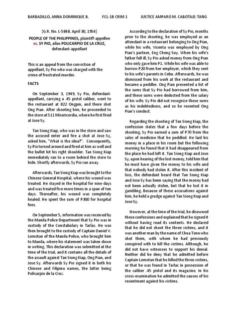 Case Digest: People vs. Sy, G.R. No. L.